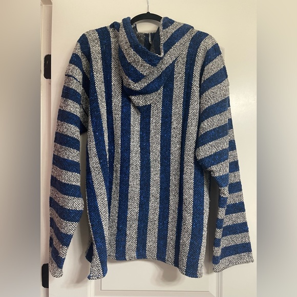 Unisex Blue and Grey Mexican Baja Hoodie Size XL - Picture 2 of 3